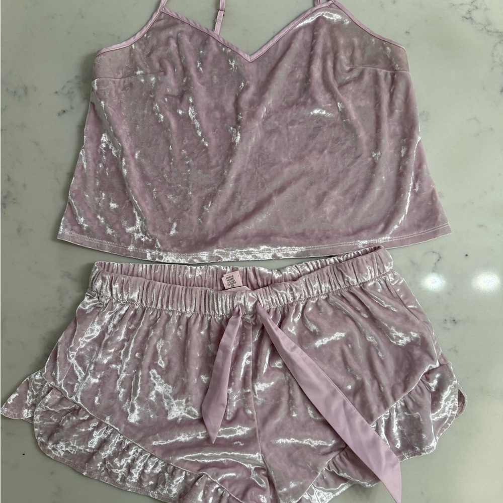 Pink Velvet Pajama Set